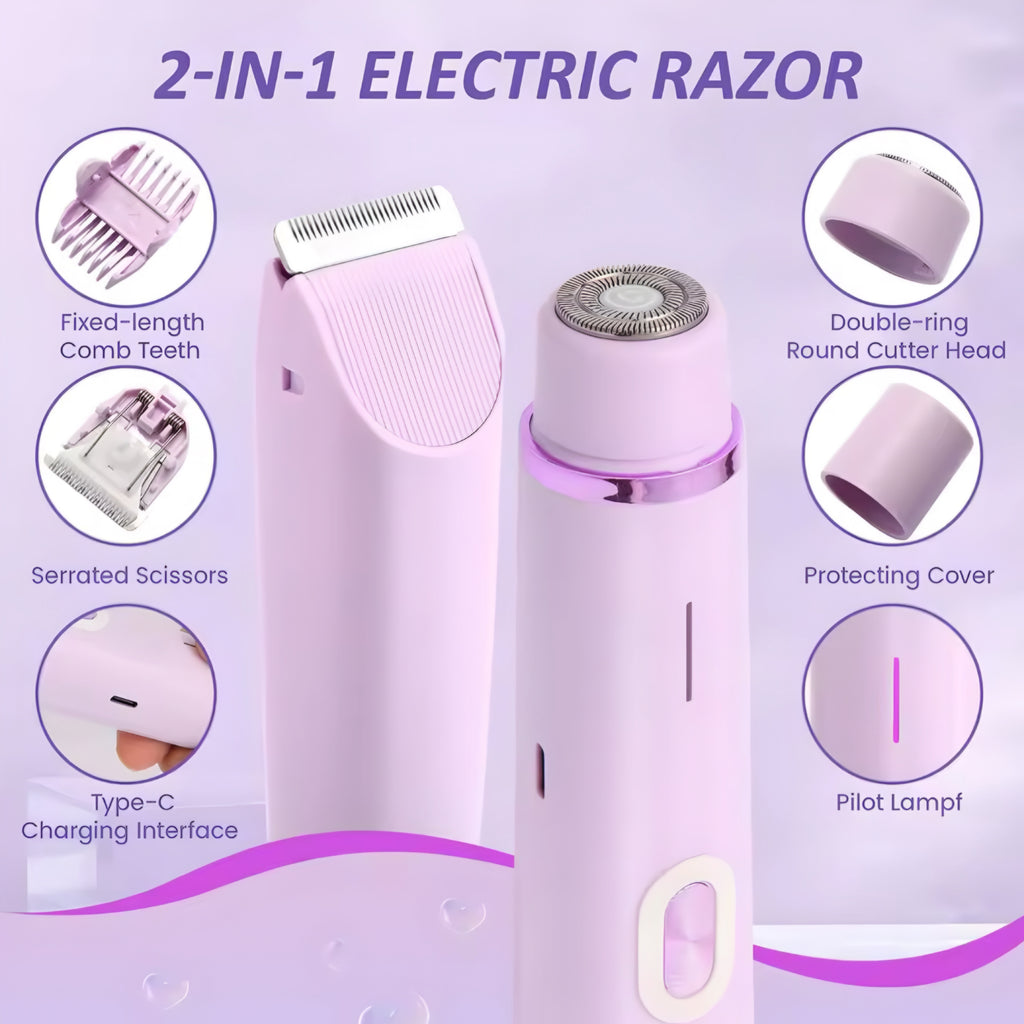 Rasoir Électrique 2-en-1 pour Femme
