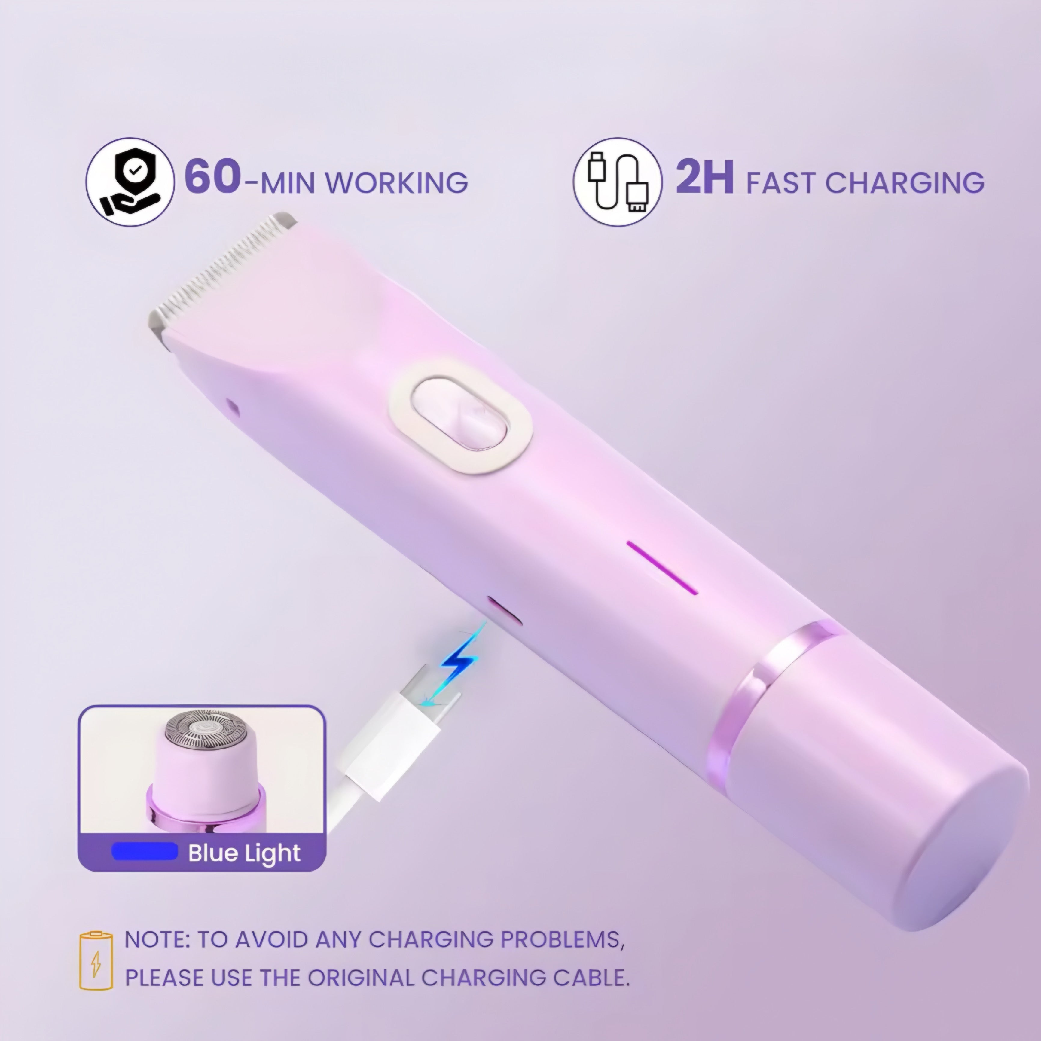 Rasoir Électrique 2-en-1 pour Femme