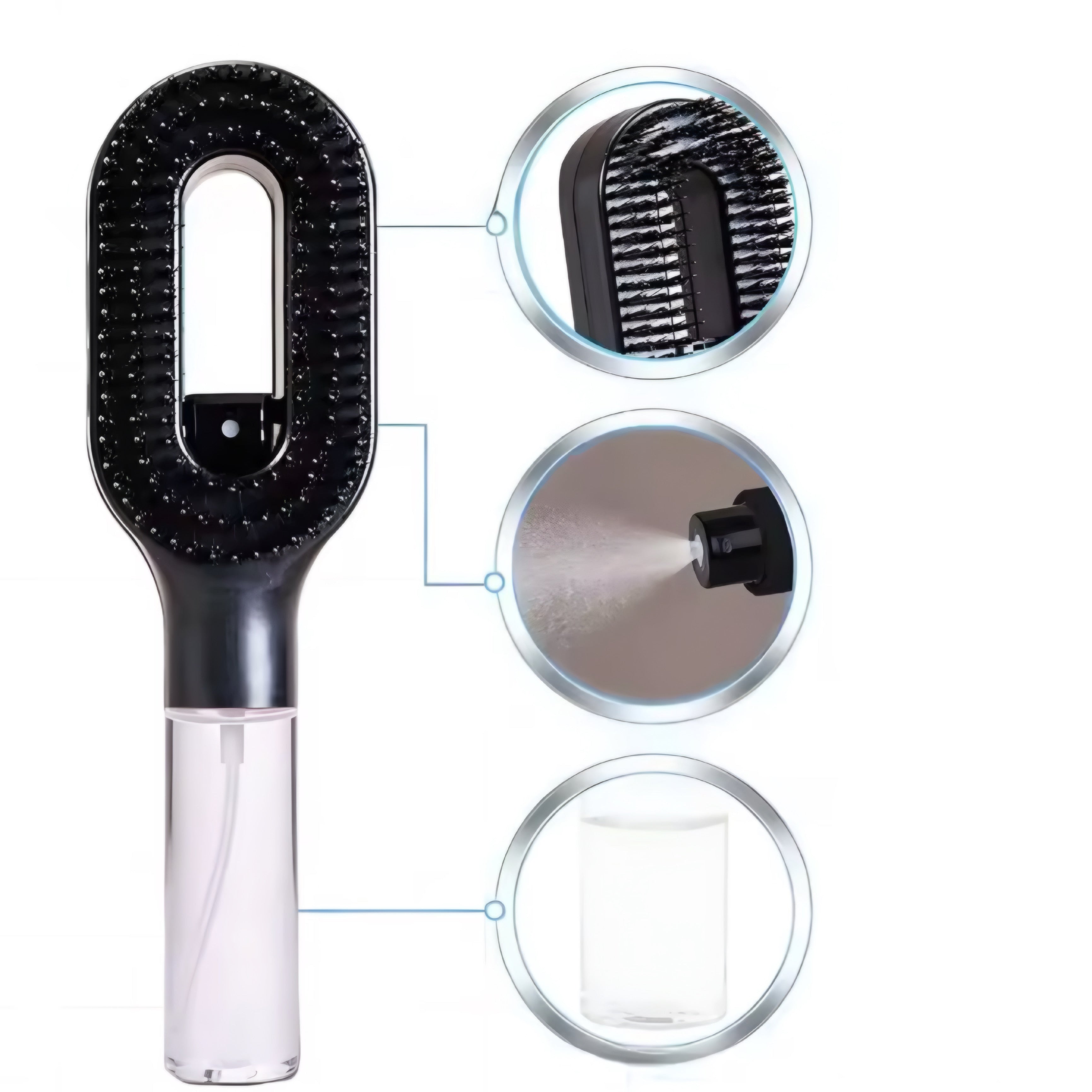 Peigne Spray 2-en-1 pour Cheveux