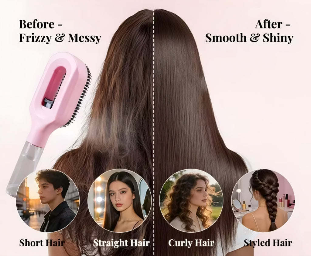 Peigne Spray 2-en-1 pour Cheveux