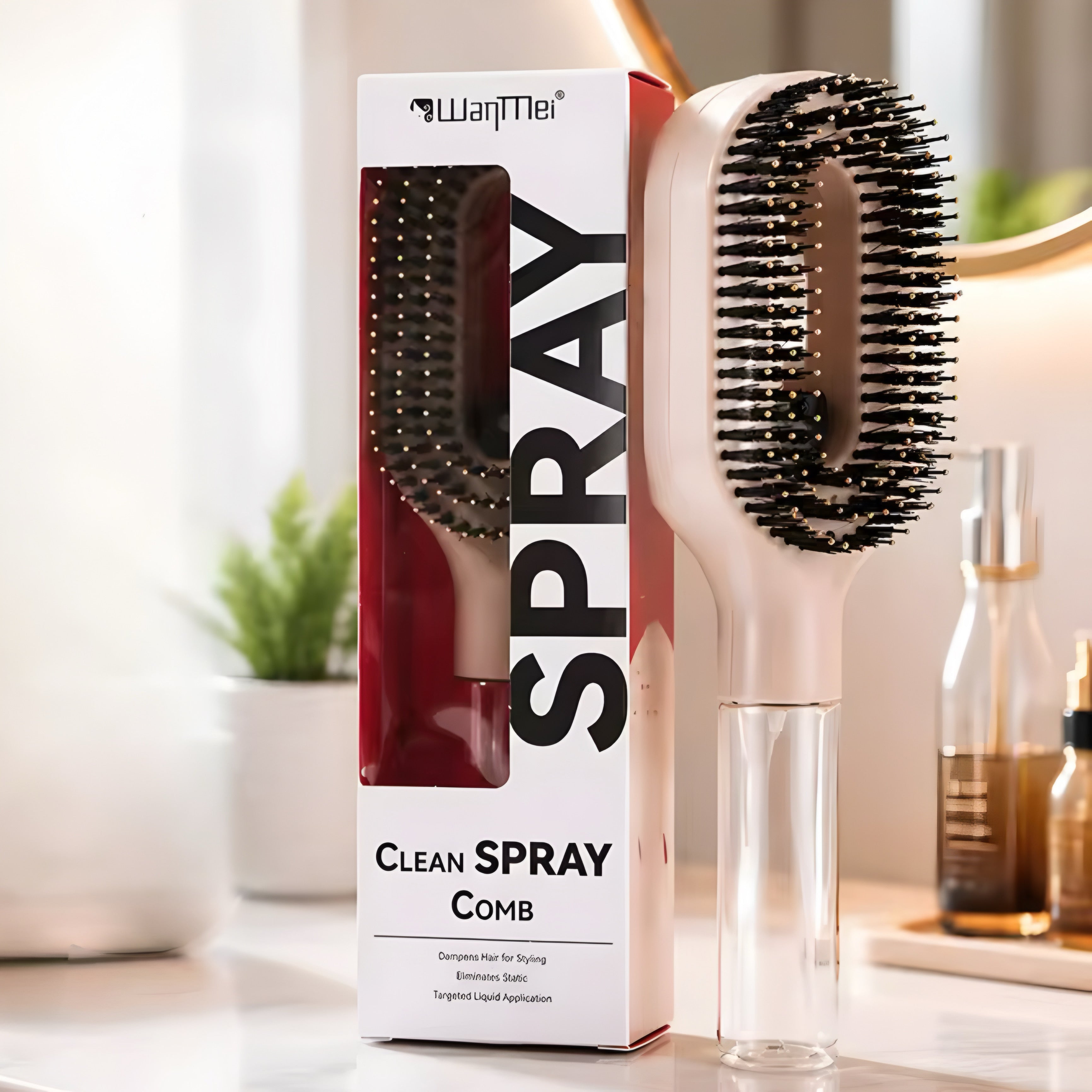 Peigne Spray 2-en-1 pour Cheveux