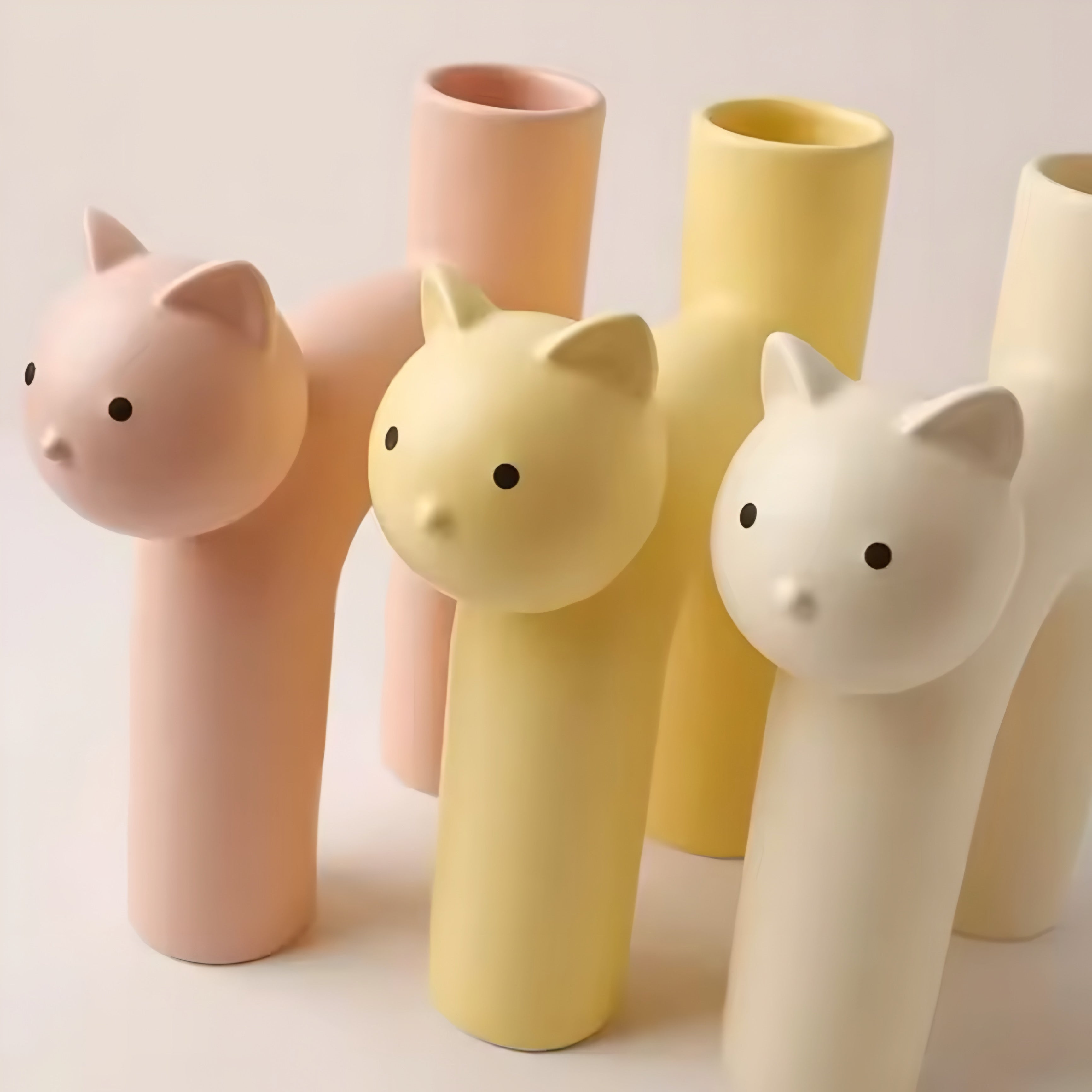 Vase Chat Cartoon en Céramique en Forme de U