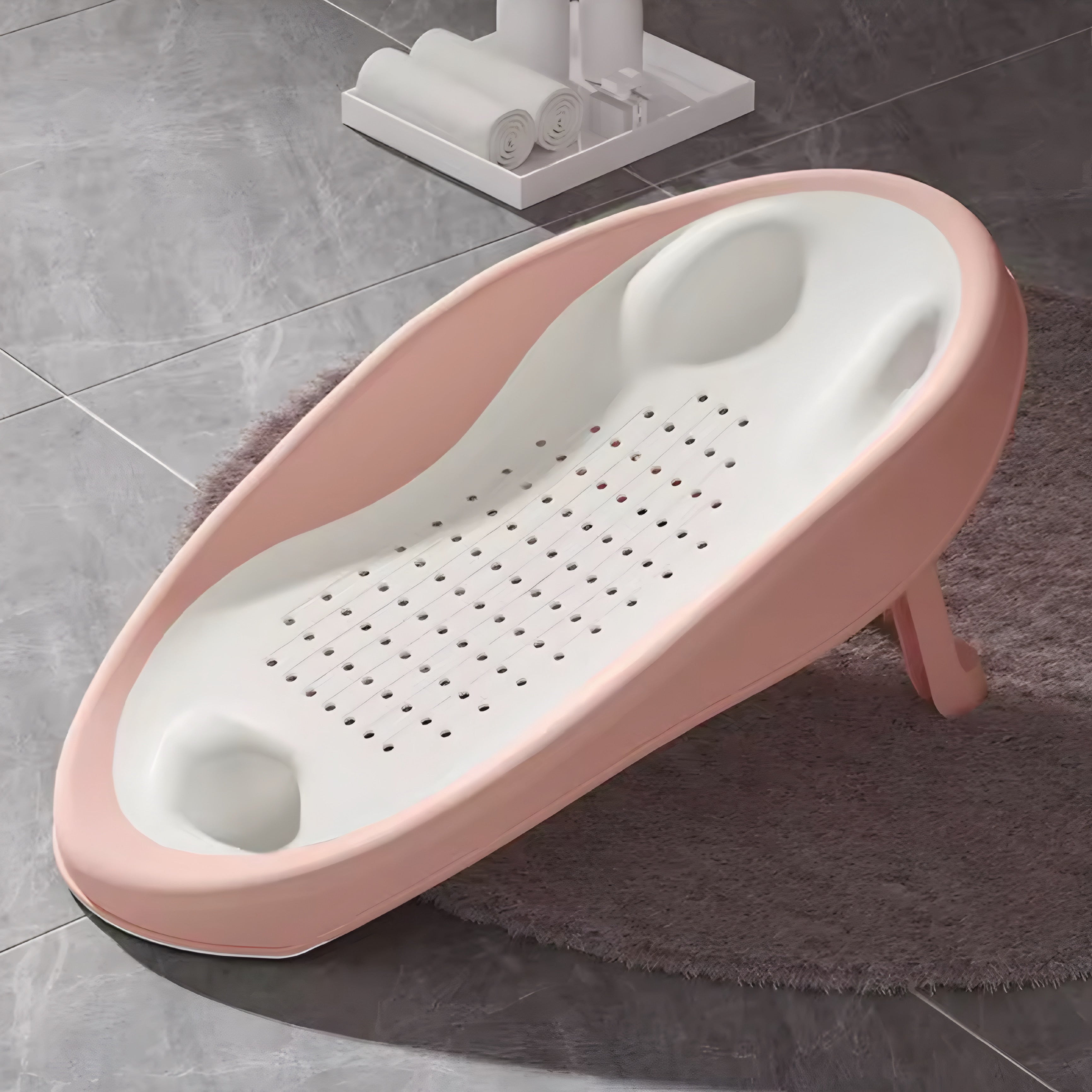 Siège de Bain Pliable pour Bébé avec Dossier Ergonomique