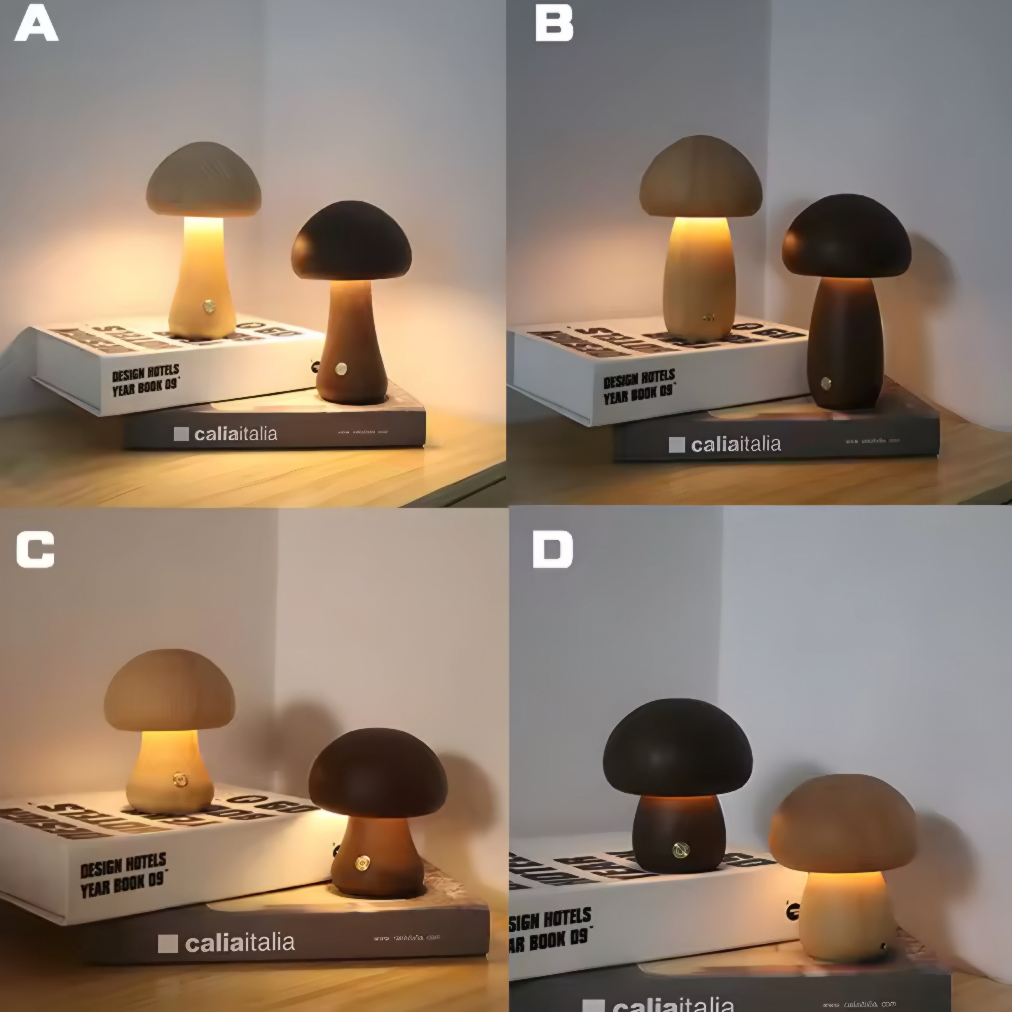 Lampe Champignon en Bois