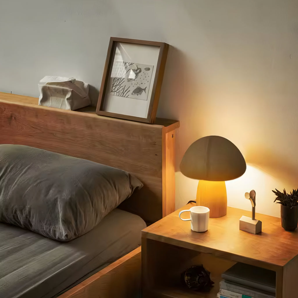 Lampe Champignon en Bois