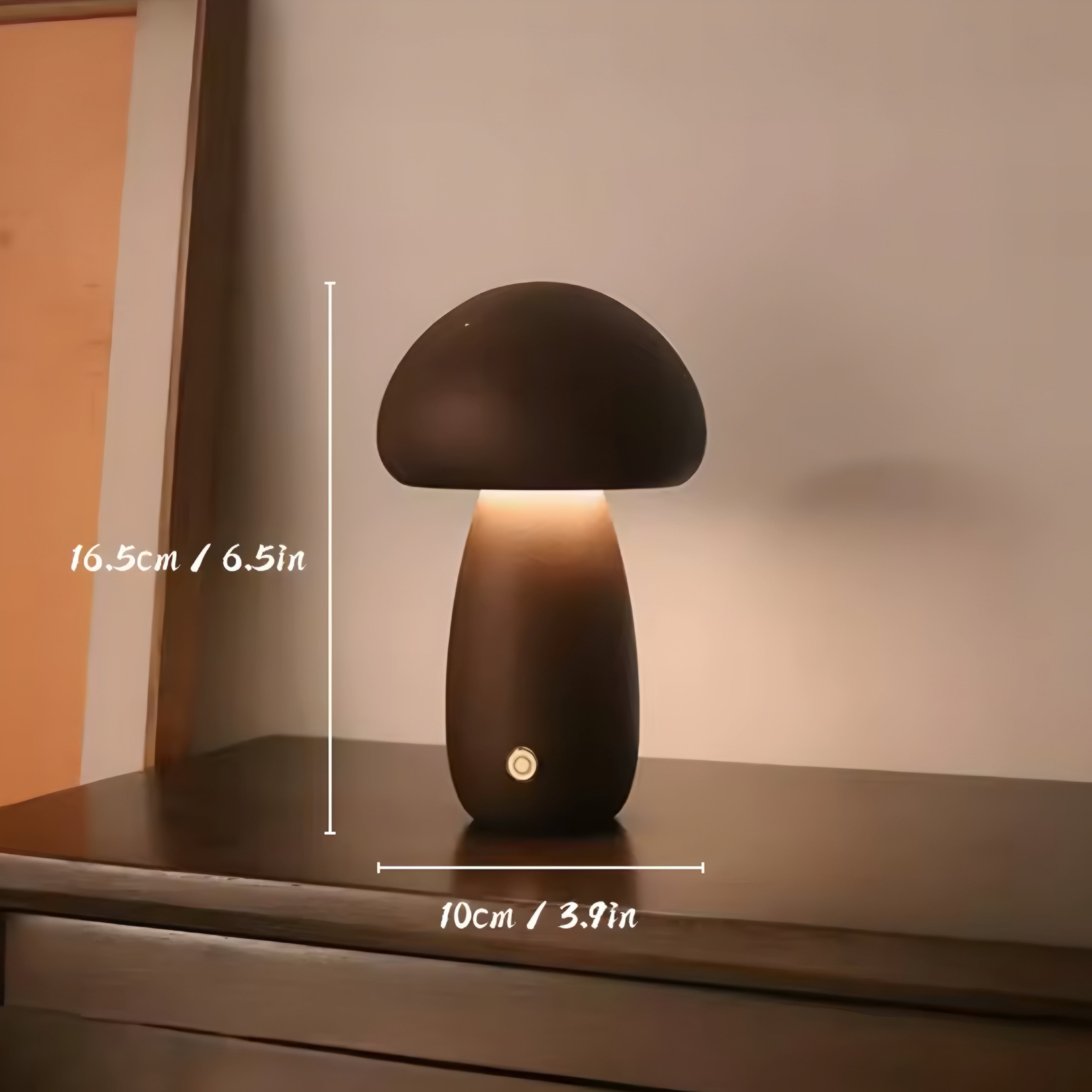 Lampe Champignon en Bois