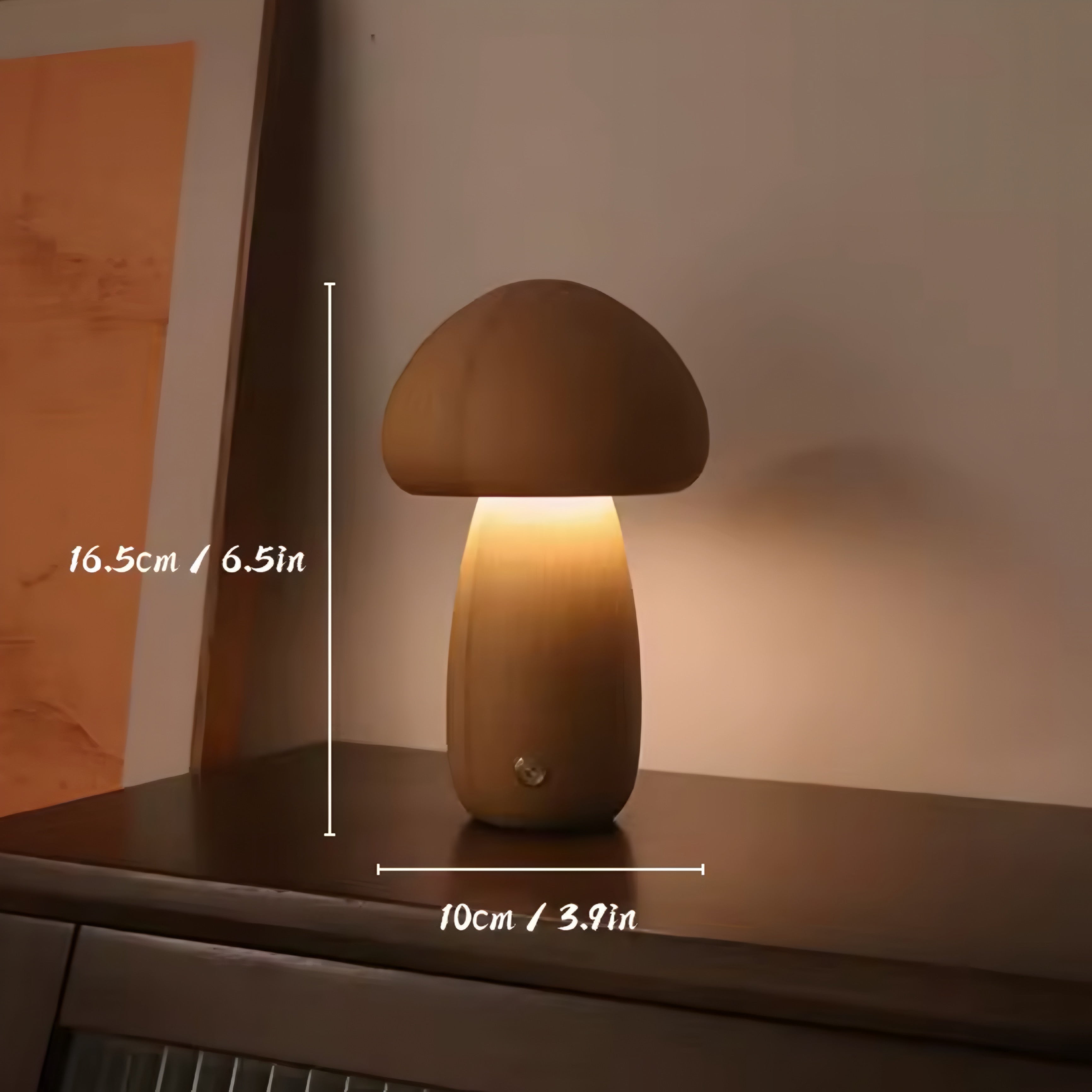 Lampe Champignon en Bois