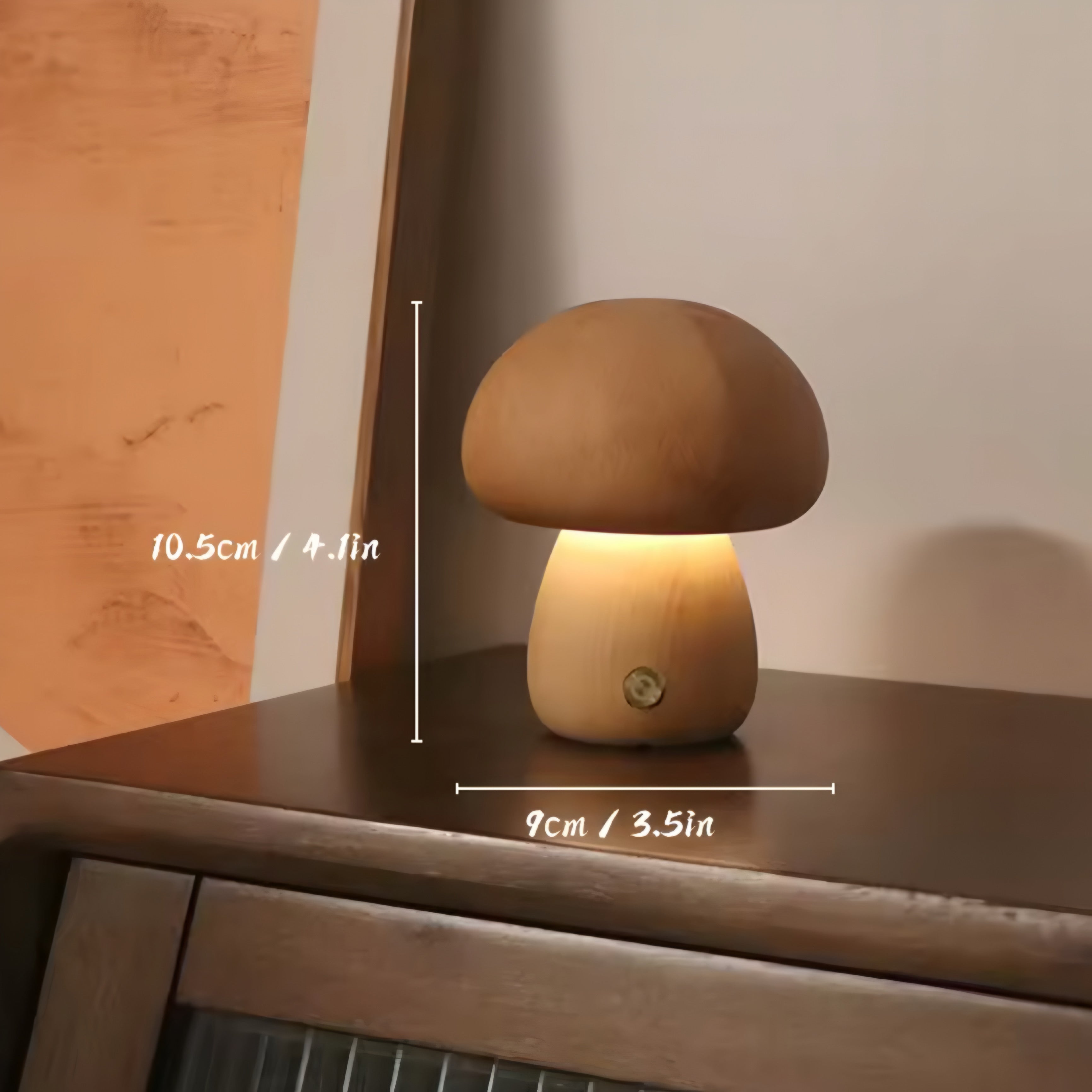 Lampe Champignon en Bois